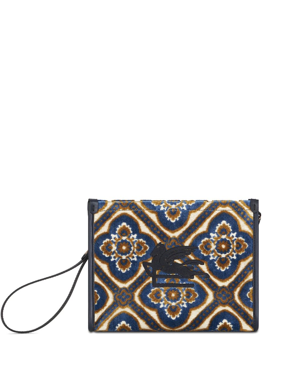 ETRO logo刺绣提花化妆包 - 中性色