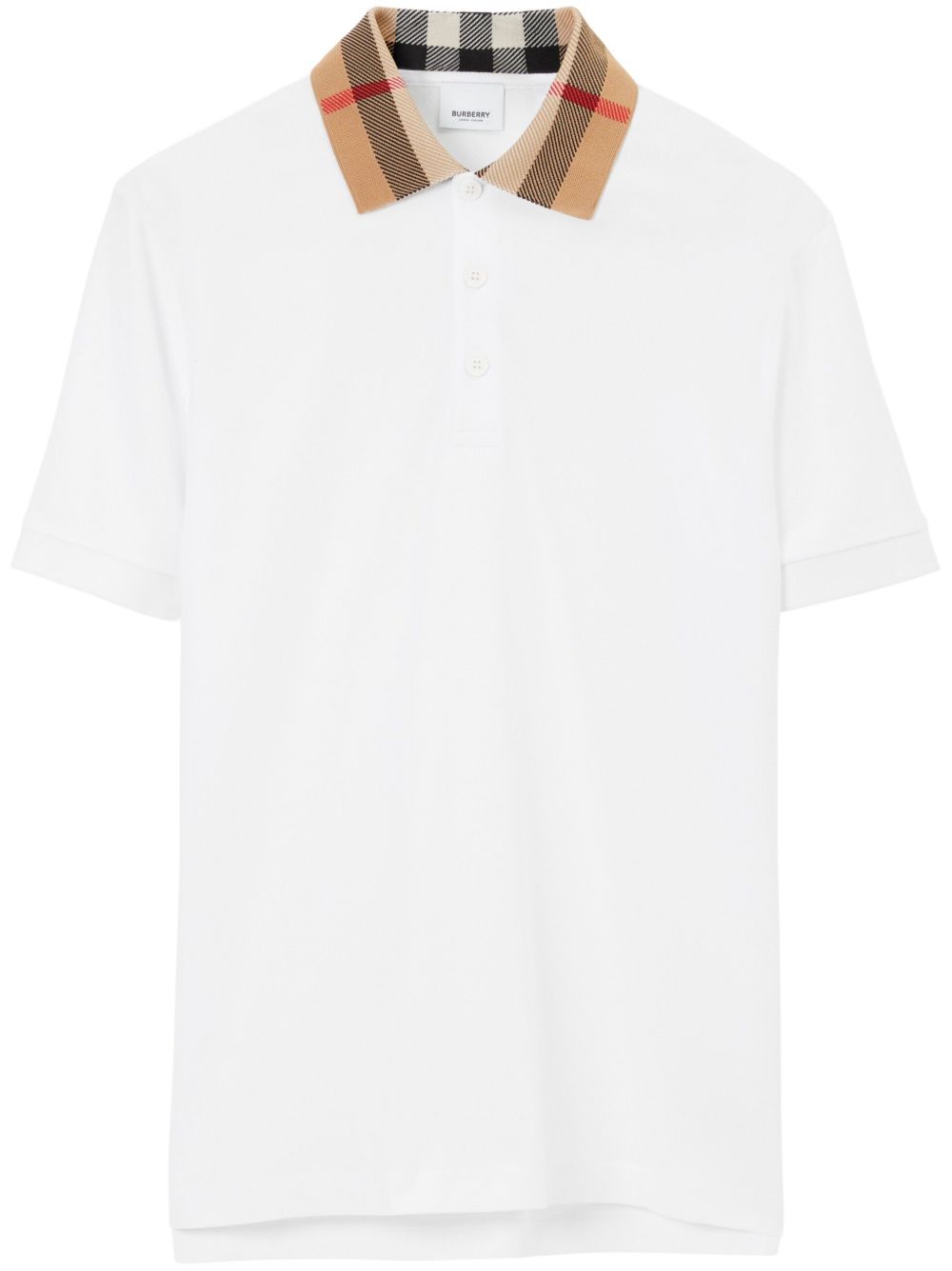 Burberry Vintage Check 印花细节polo衫 - 白色