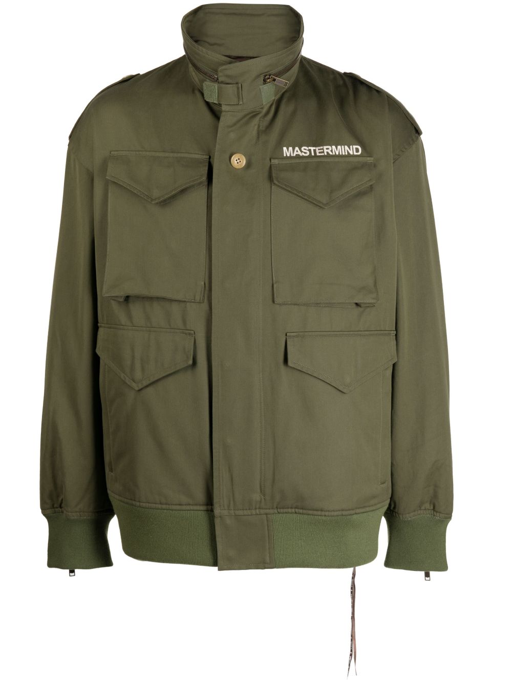 Mastermind Japan logo印花拉链细节夹克 - 绿色