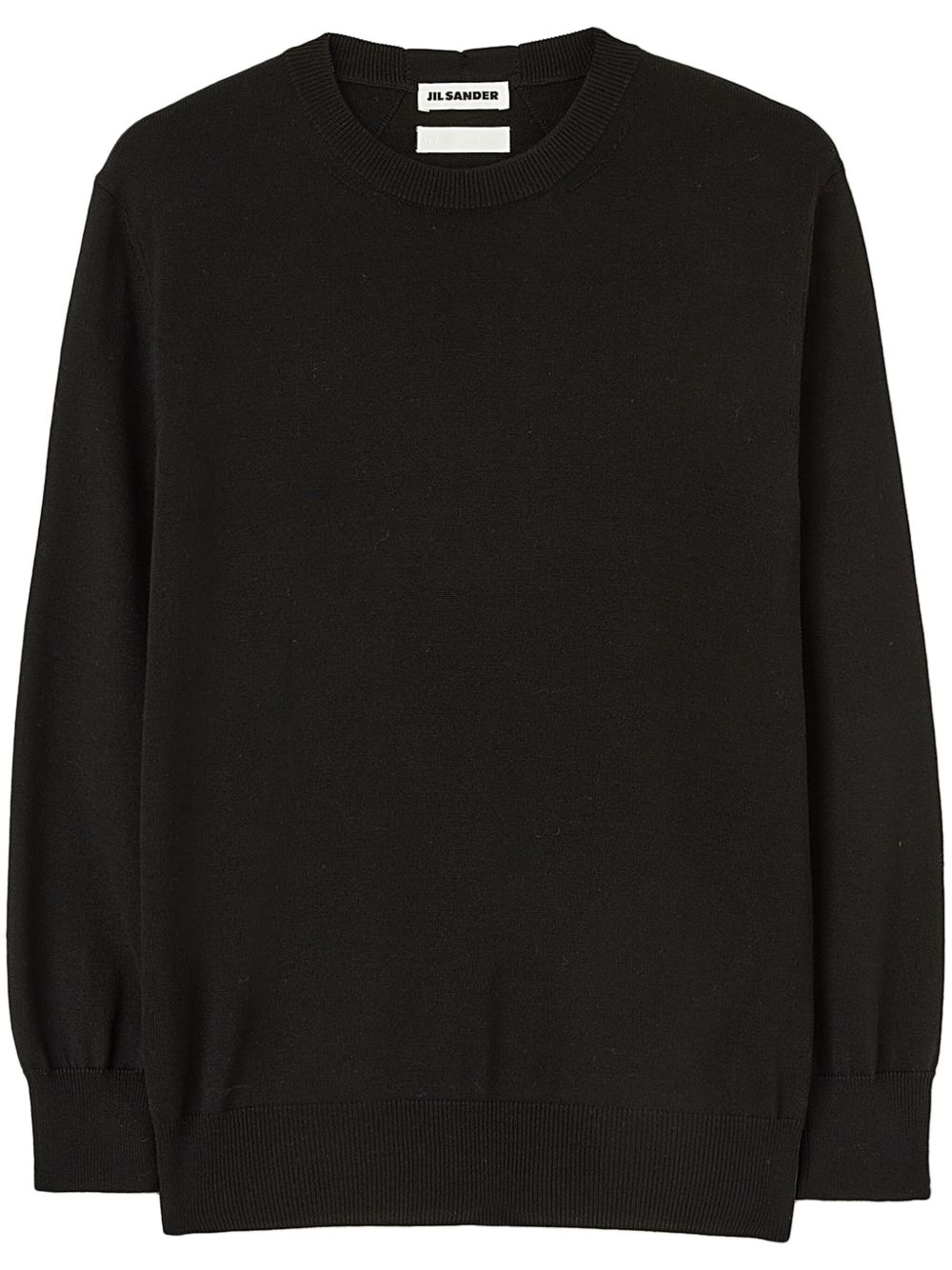 Jil Sander 圆领羊毛毛衣 - 黑色