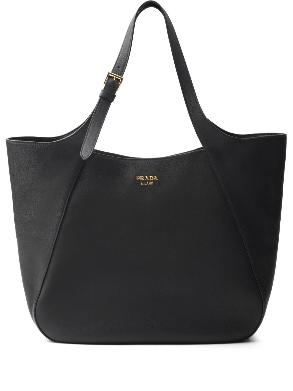 Prada 皮质大号托特包 - 黑色