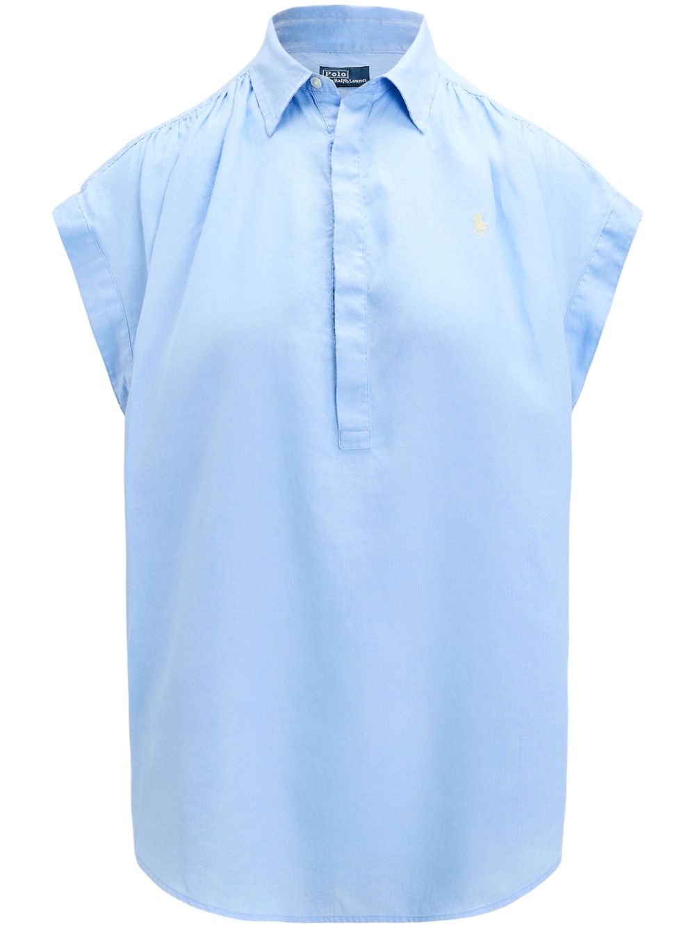 Polo Ralph Lauren Polo Pony 盖袖亚麻罩衫 - 蓝色