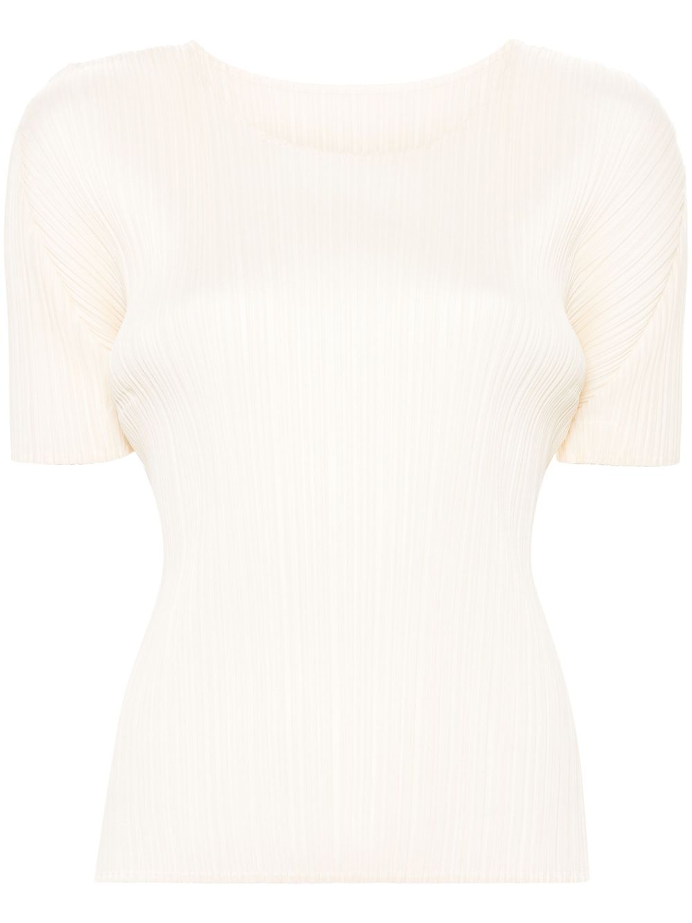 Pleats Please Issey Miyake 细褶效果短袖T恤 - 中性色