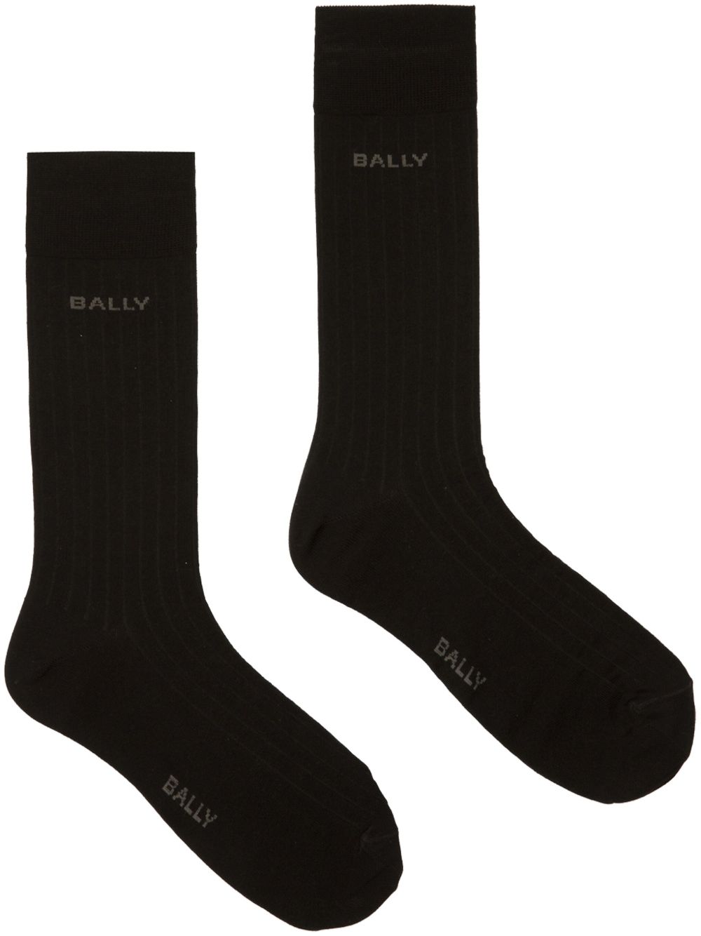 Bally logo嵌花及踝针织袜 - 黑色