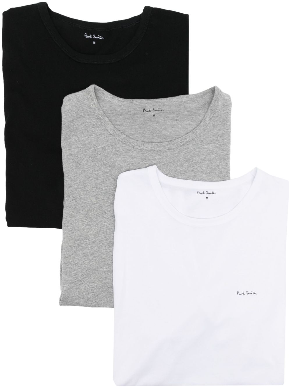 Paul Smith logo印花棉T恤（三件装） - 黑色
