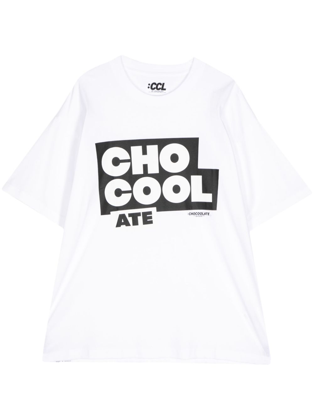 CHOCOOLATE logo印花棉T恤 - 白色