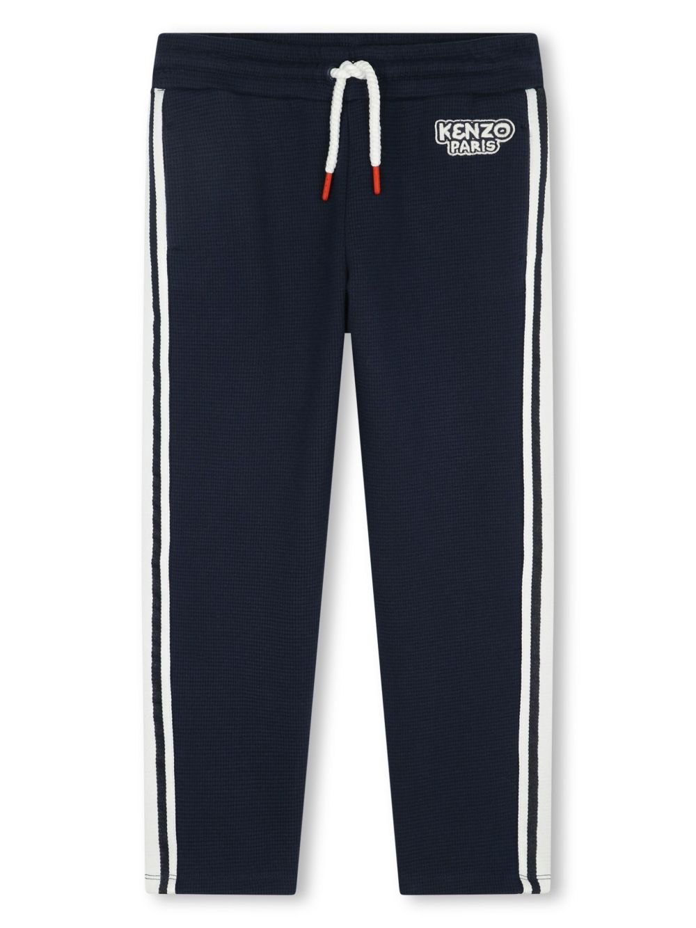 Kenzo Kids 标贴格纹长裤 - 蓝色