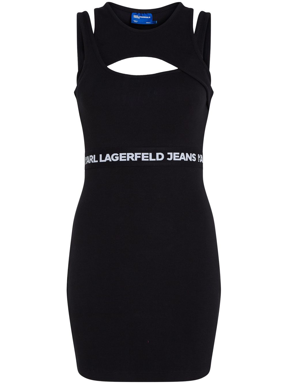 Karl Lagerfeld Jeans 分层式背心式迷你连衣裙 - 黑色