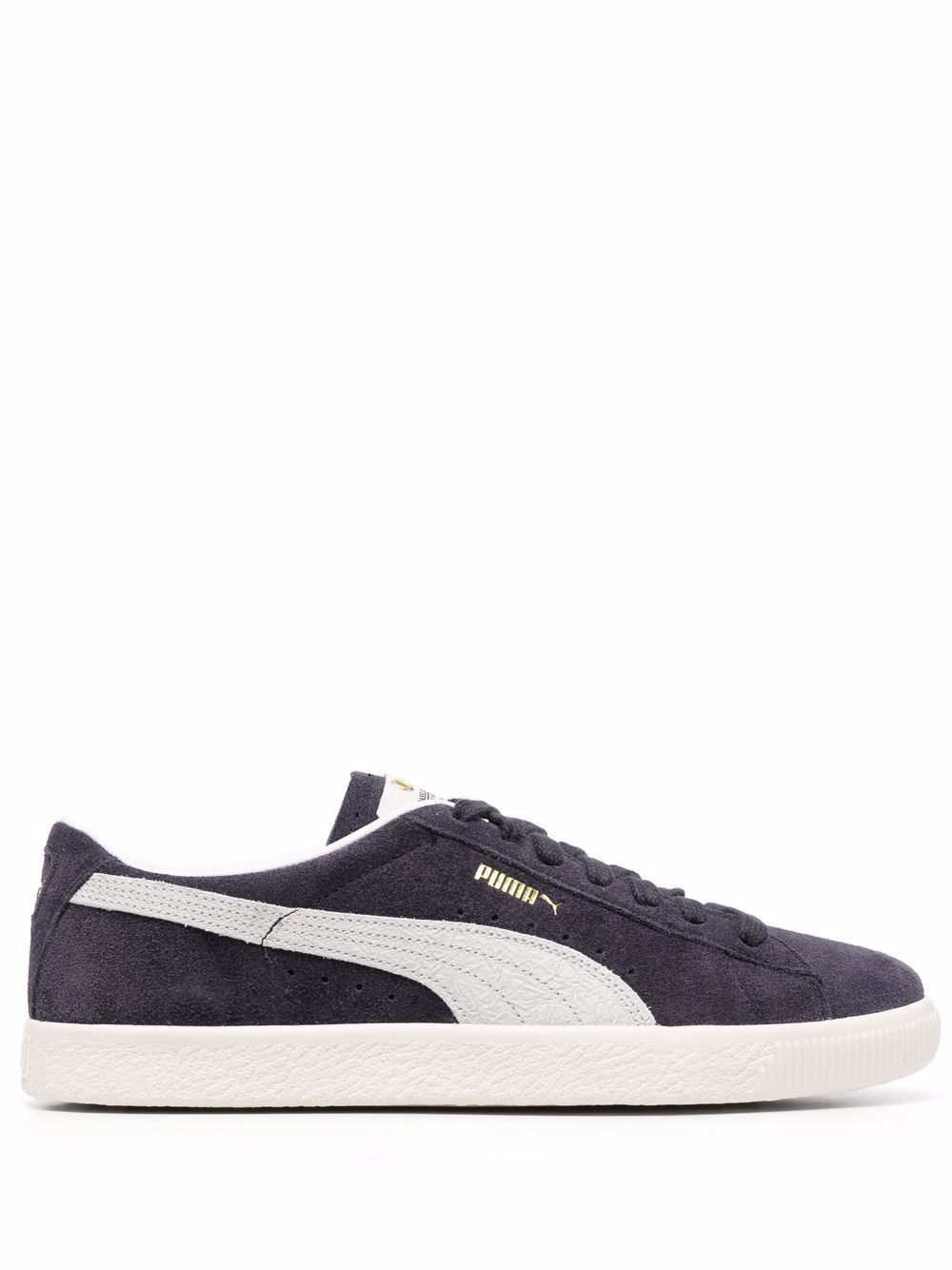 PUMA 绒面皮低帮运动鞋 - 黑色