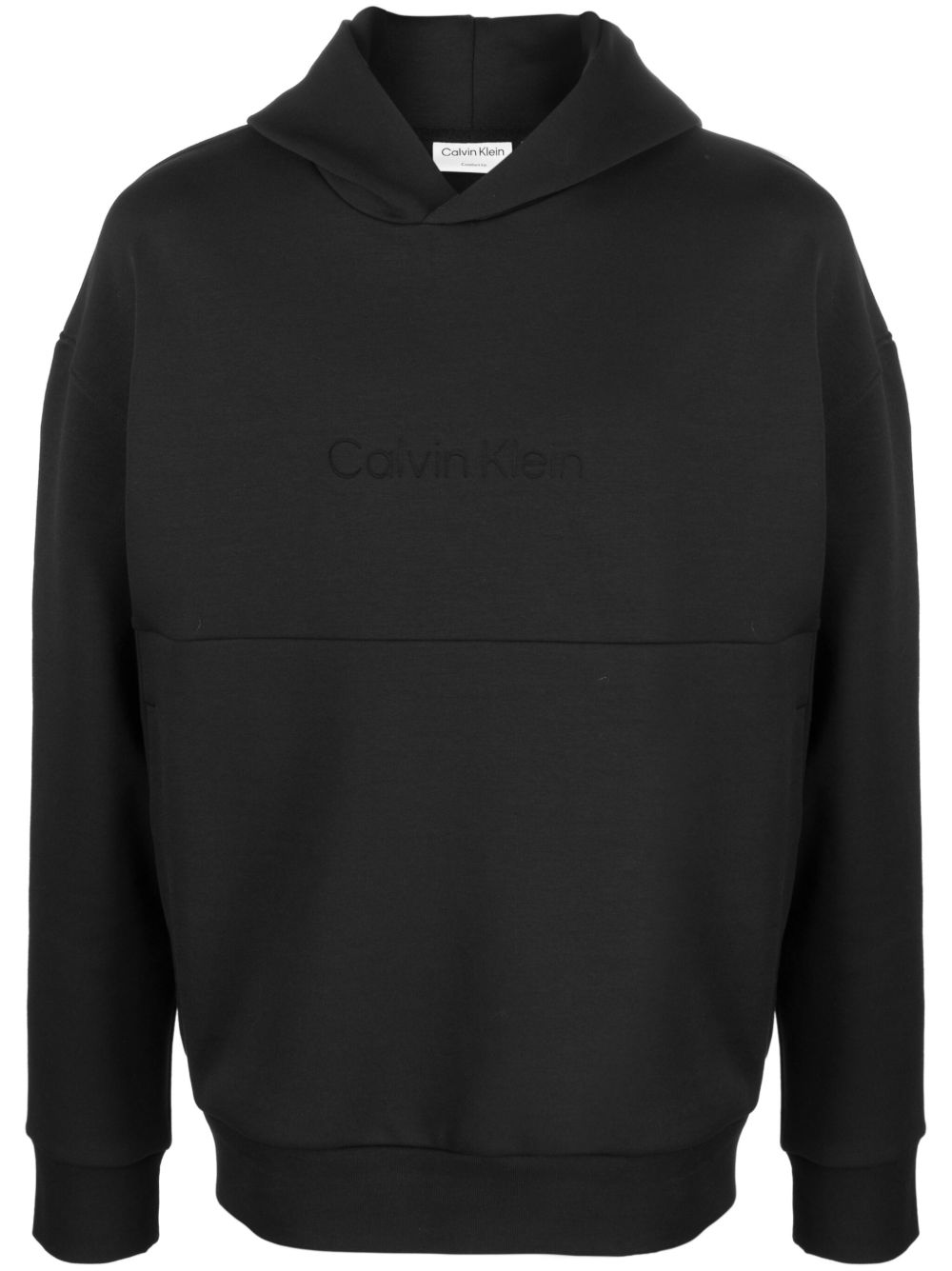 Calvin Klein logo压纹长袖连帽衫 - 黑色