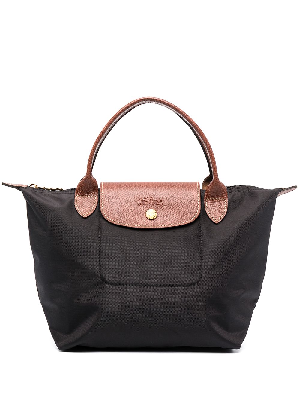 Longchamp Le Pliage 顶置手柄小号手提包 - 黑色