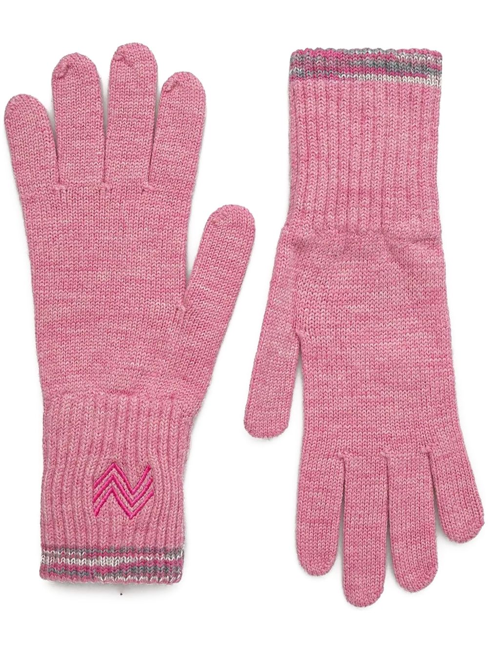 Missoni logo-embroidered gloves - 粉色