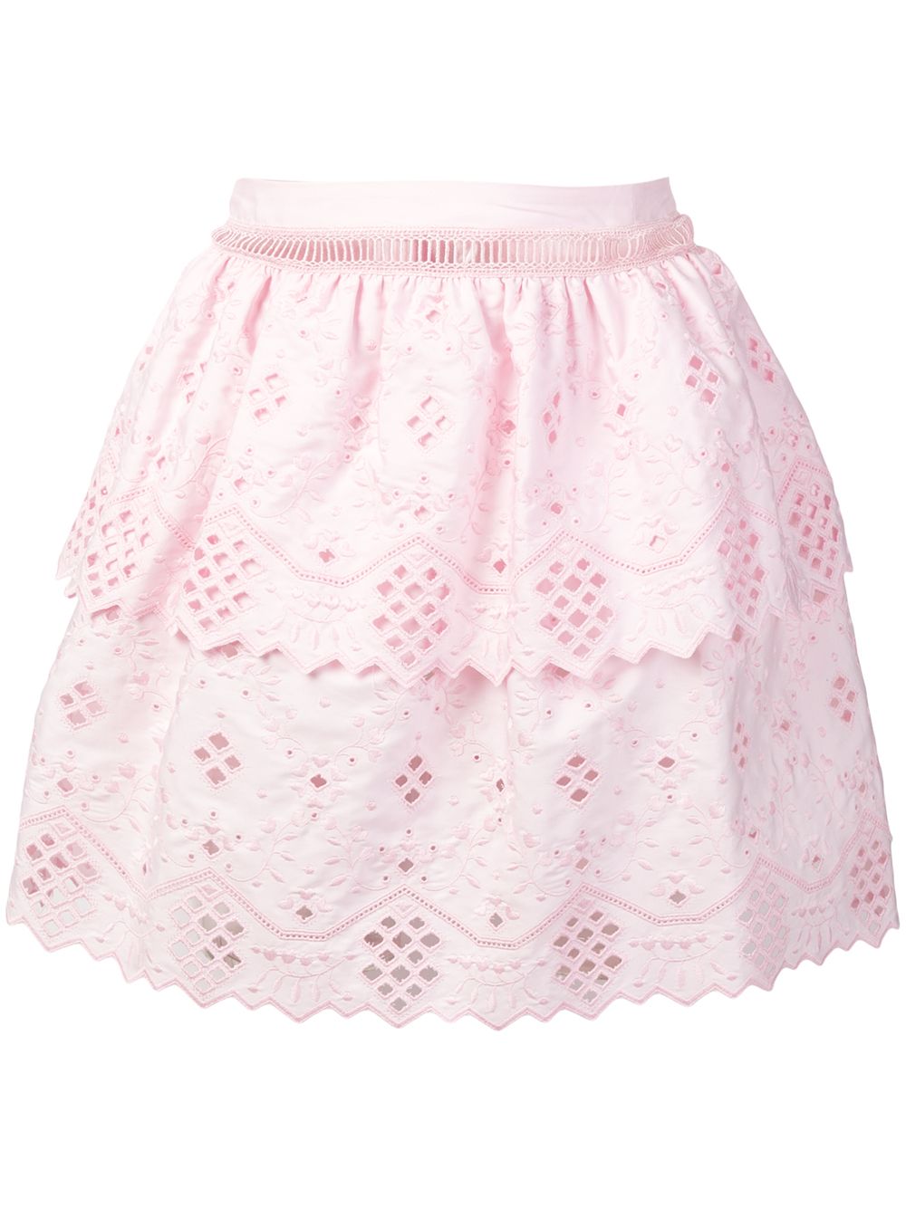 Alberta Ferretti 迷你刺绣半身裙 - 粉色