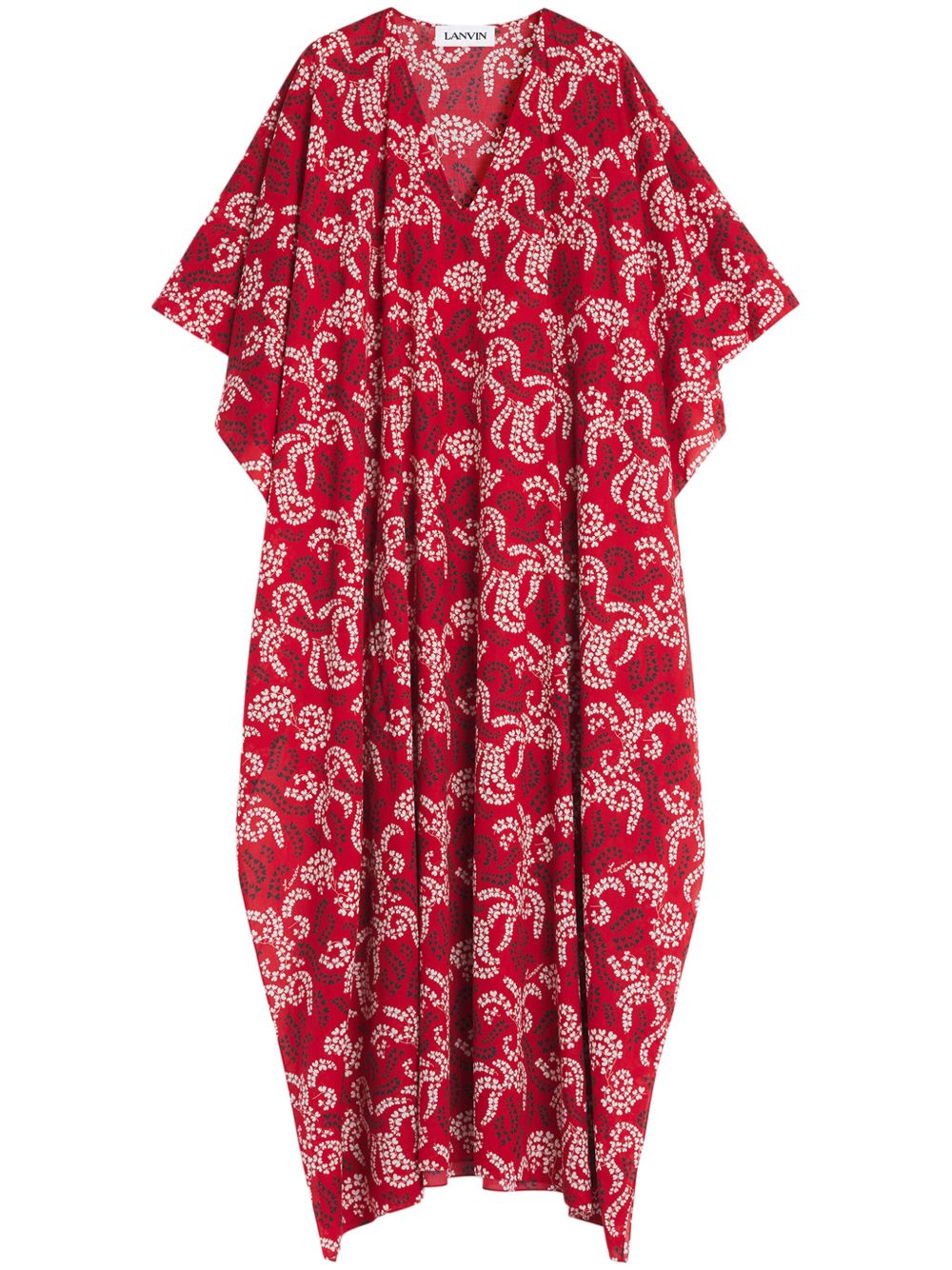 Lanvin floral-print kaftan - 红色