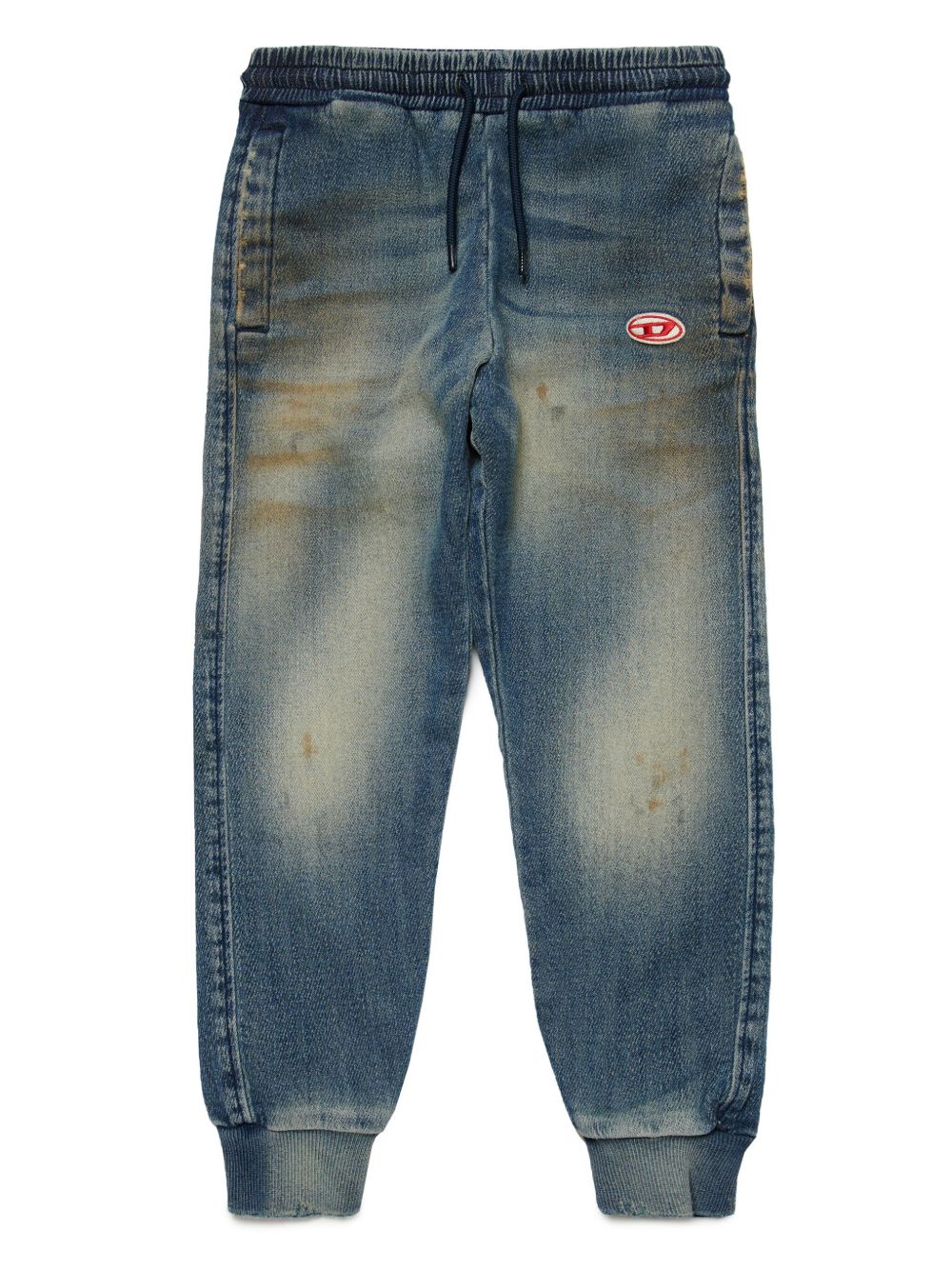Diesel Kids 锥形弹性棉牛仔裤 - 蓝色
