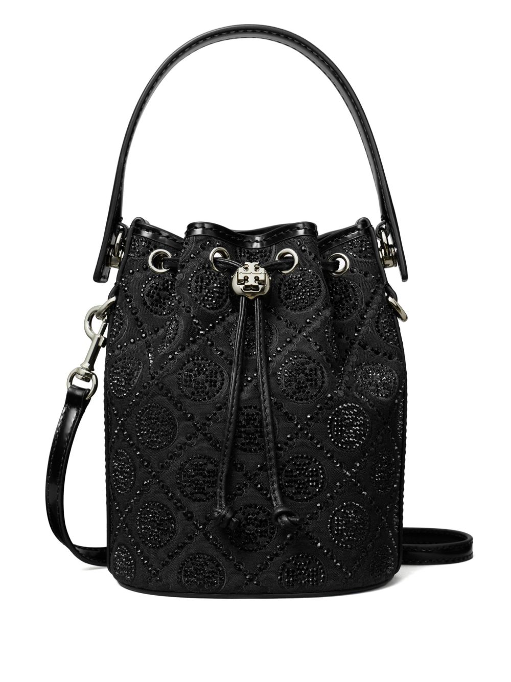 Tory Burch T Monogram 迷你水桶包 - 黑色