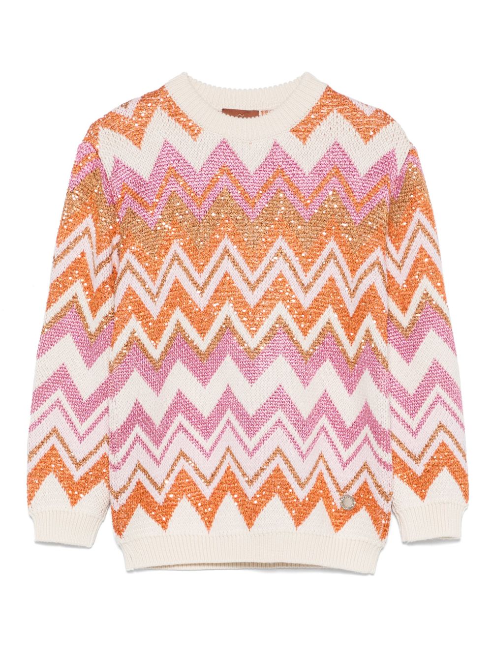 Missoni Kids 人字纹图案针织毛衣 - 白色