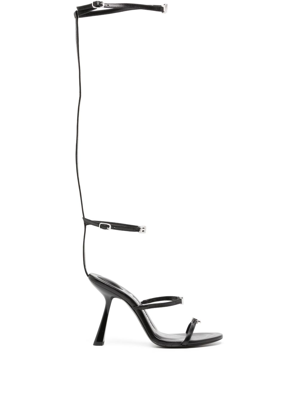 Alexander Wang 晶饰皮质高跟凉鞋 - 黑色