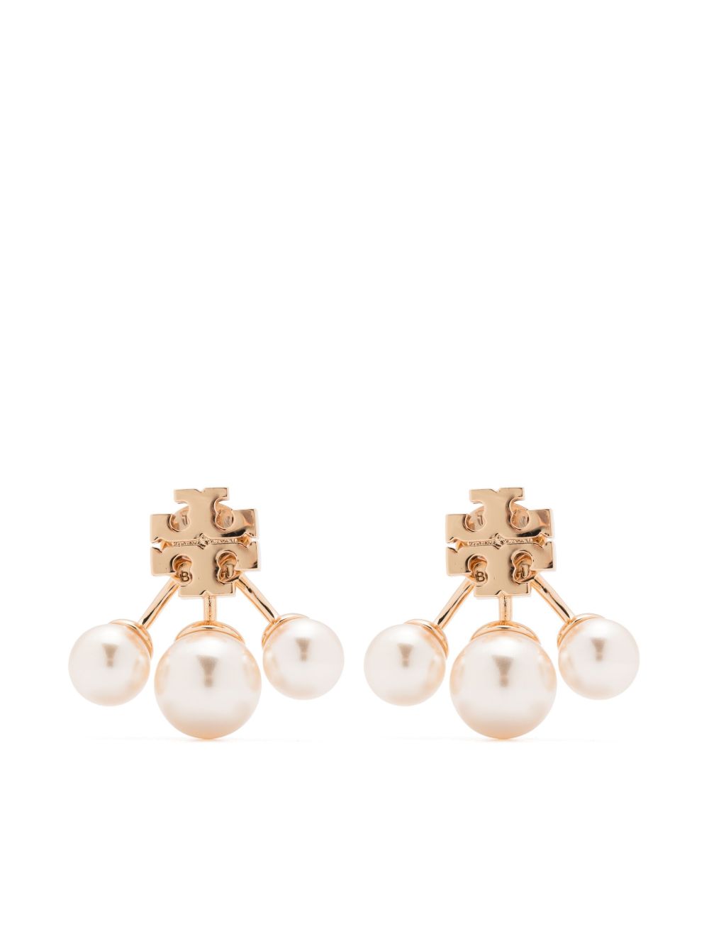 Tory Burch Kira 前后对调珠饰耳环 - 金色