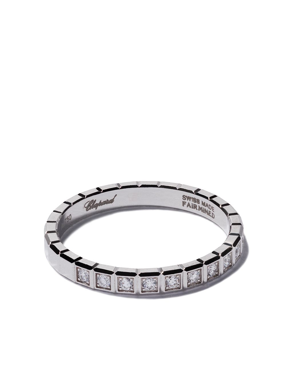 Chopard 18k白金Ice Cube钻石戒指 - 银色
