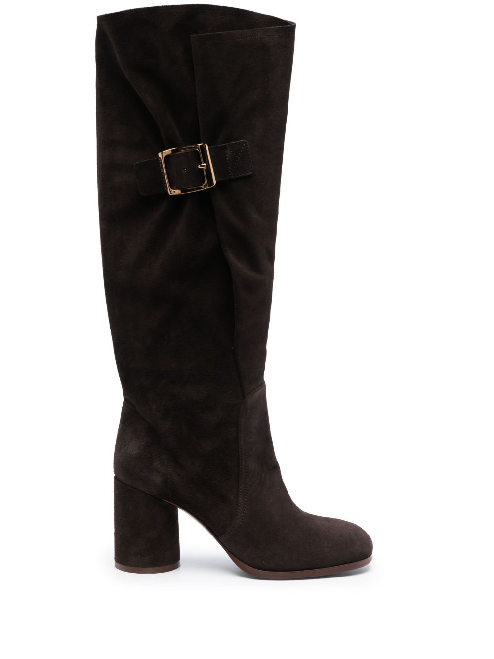 Casadei Cleo Kate 绒面皮高跟及膝靴 - 褐色