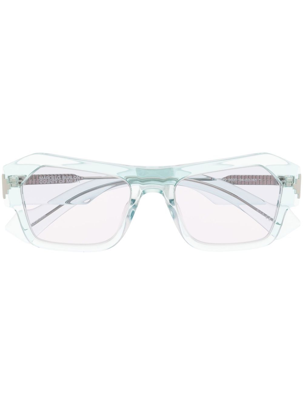 Marcelo Burlon County of Milan Eyewear Cardo 长方形镜框太阳眼镜 - 蓝色