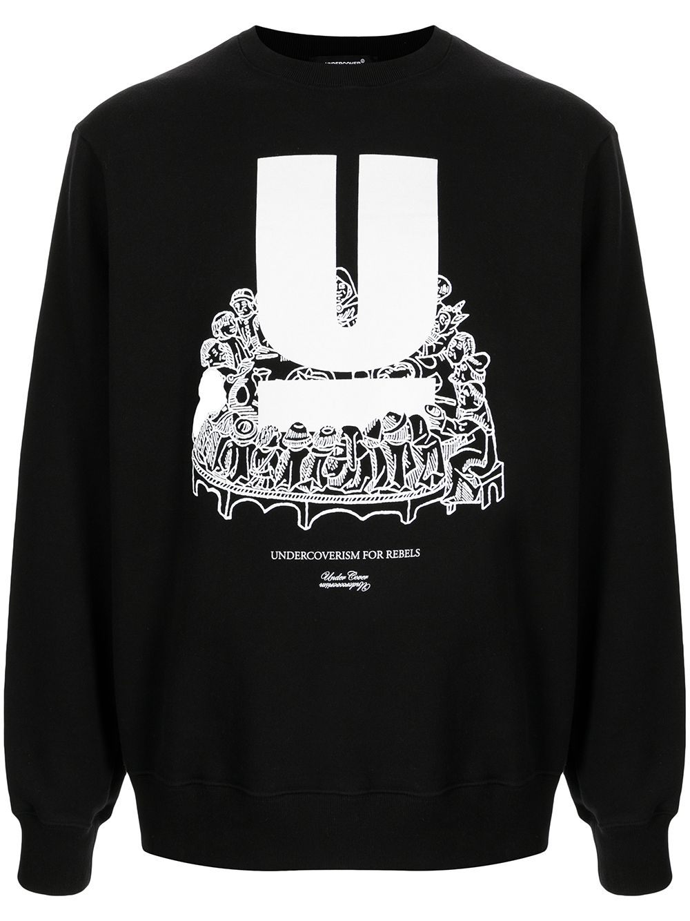 Undercover logo印花卫衣 - 黑色