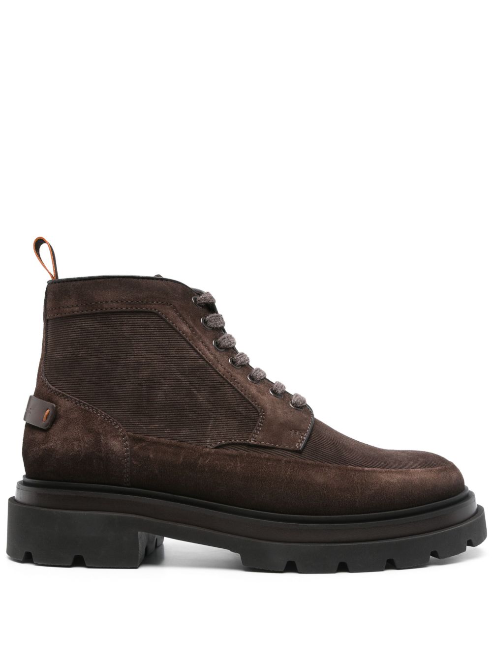 Santoni 绒面皮登山靴 - 褐色