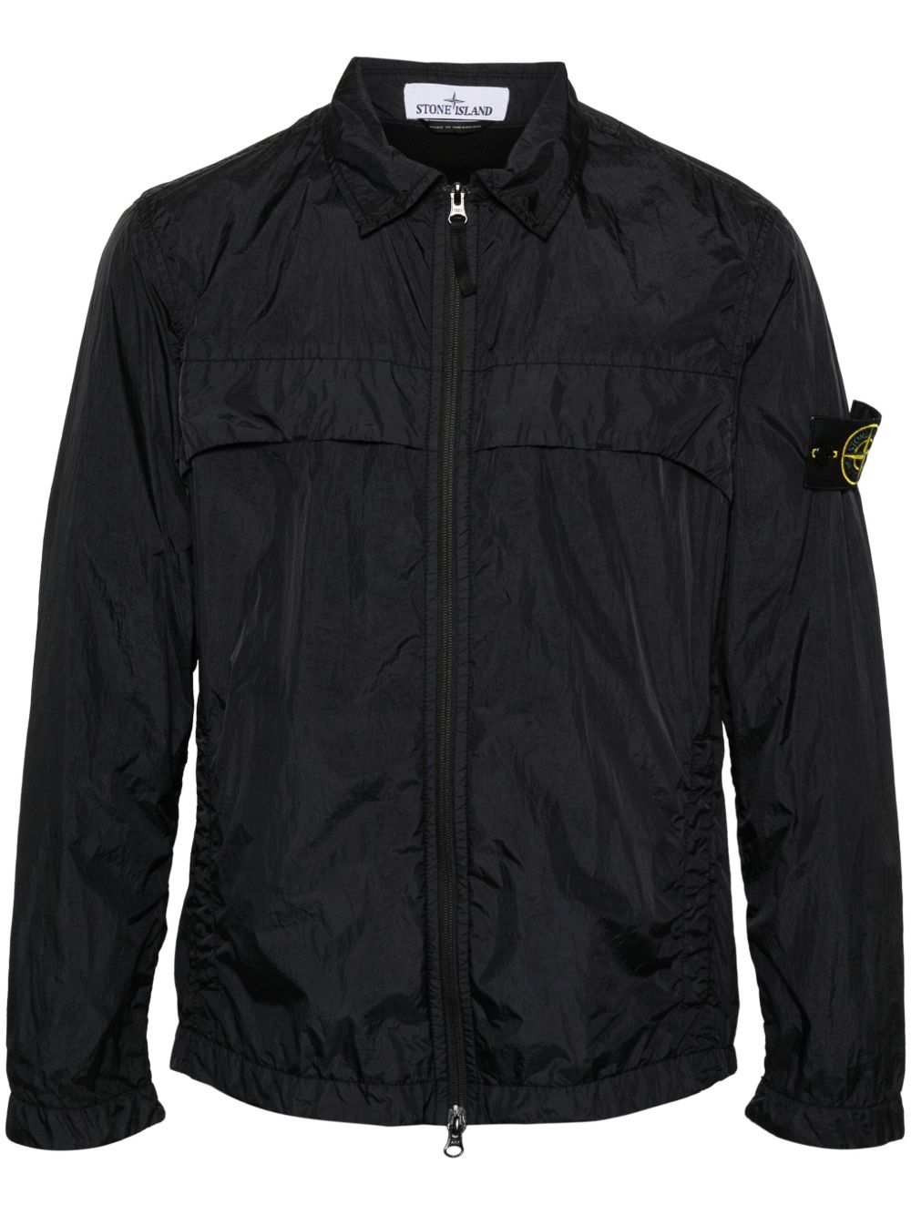 Stone Island Compass 褶皱衬衫式夹克 - 黑色
