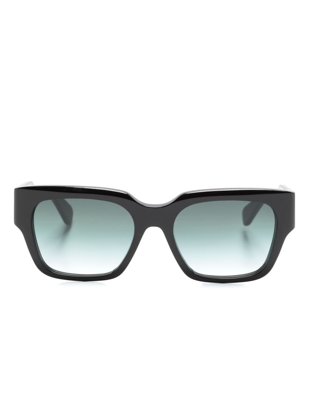 Chloé Eyewear logo印花长方形镜框太阳眼镜 - 黑色