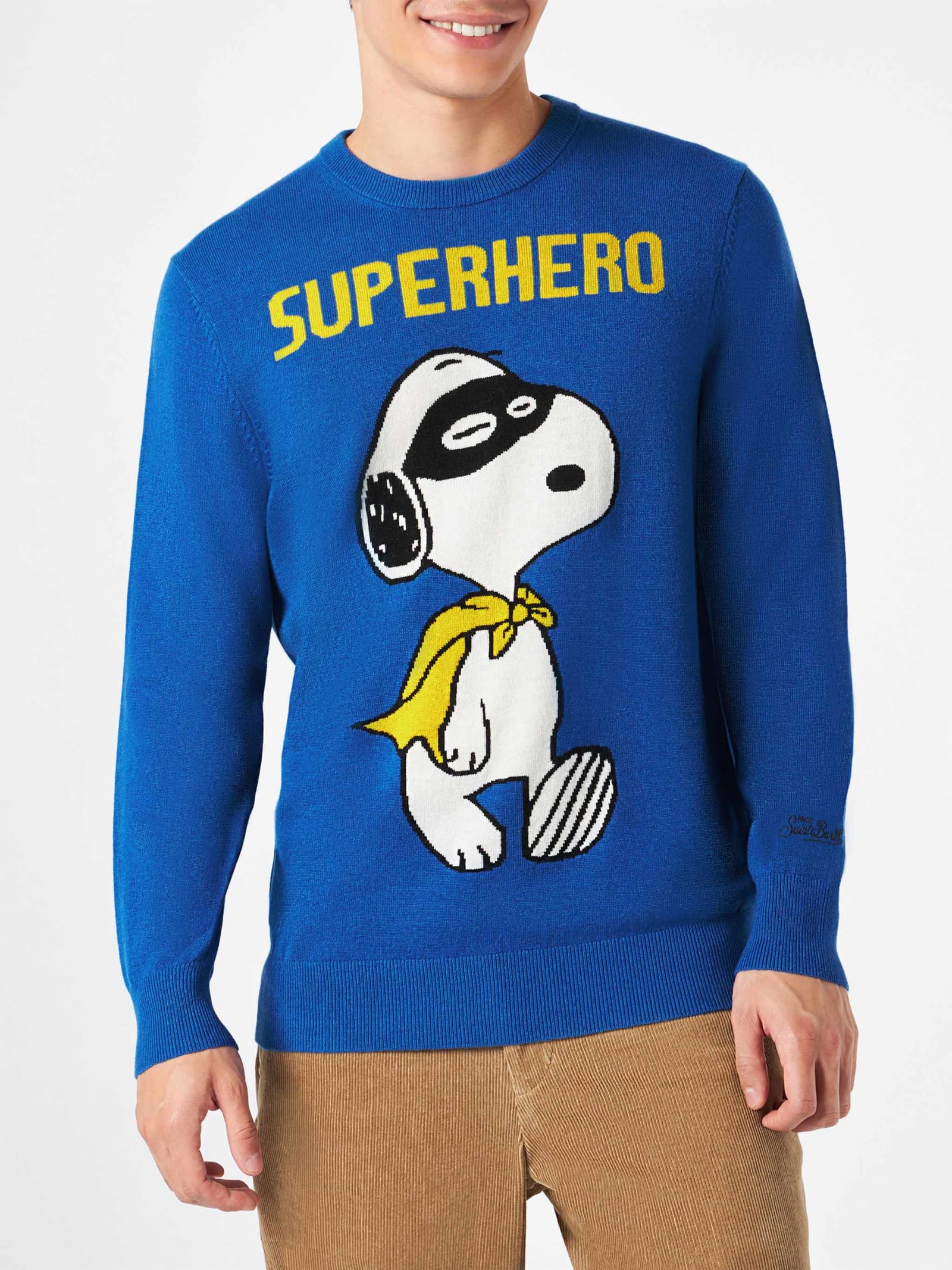 MC2 Saint Barth Man Lightweight Sweater With Snoopy Jacquard Snoopy Peanuts Special Edition