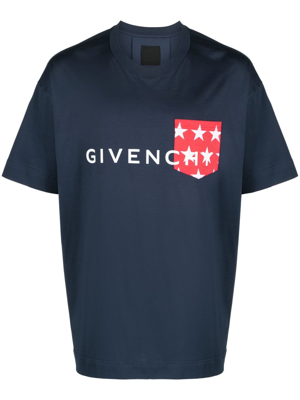 Givenchy logo印花棉T恤 - 蓝色