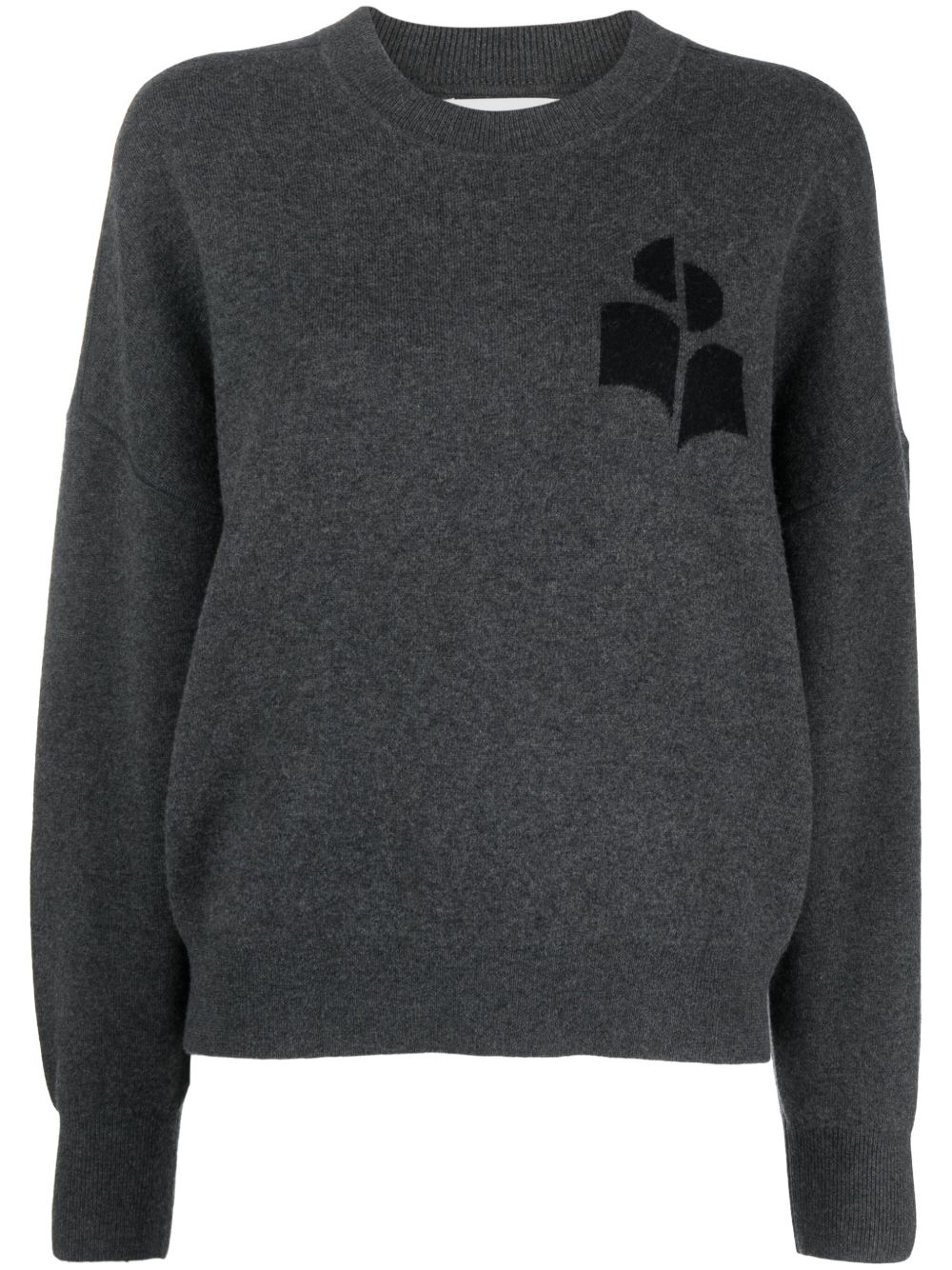 MARANT ÉTOILE Atlee logo嵌花针织毛衣 - 灰色