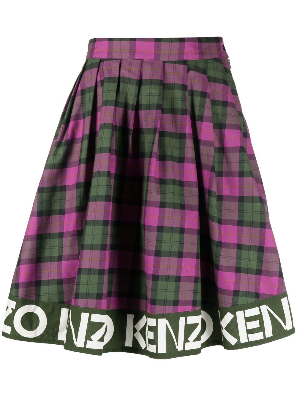 Kenzo logo印花裙摆半身裙 - 紫色