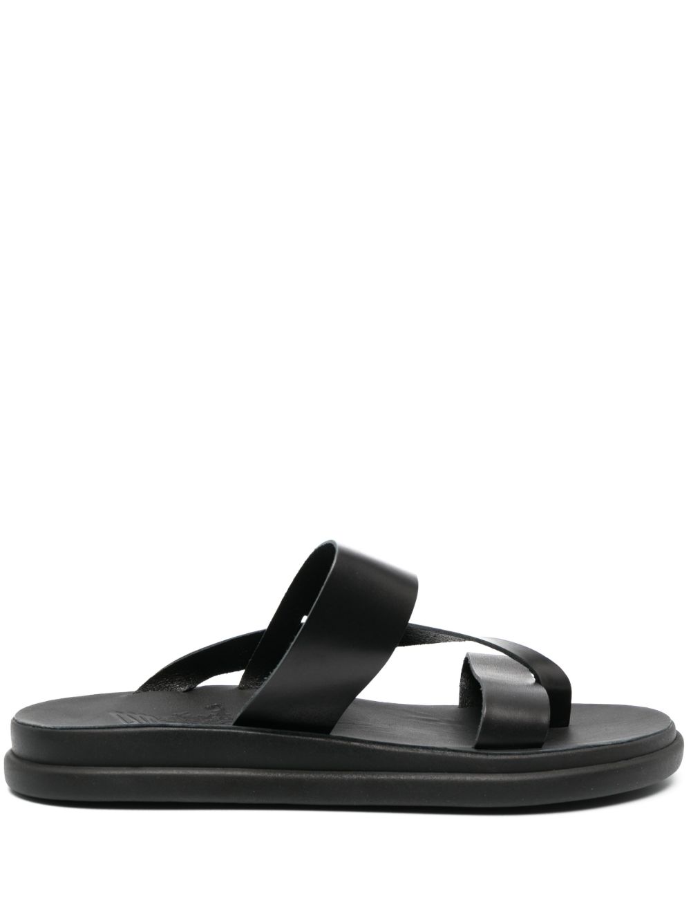 Ancient Greek Sandals Simos 皮质拖鞋 - 黑色