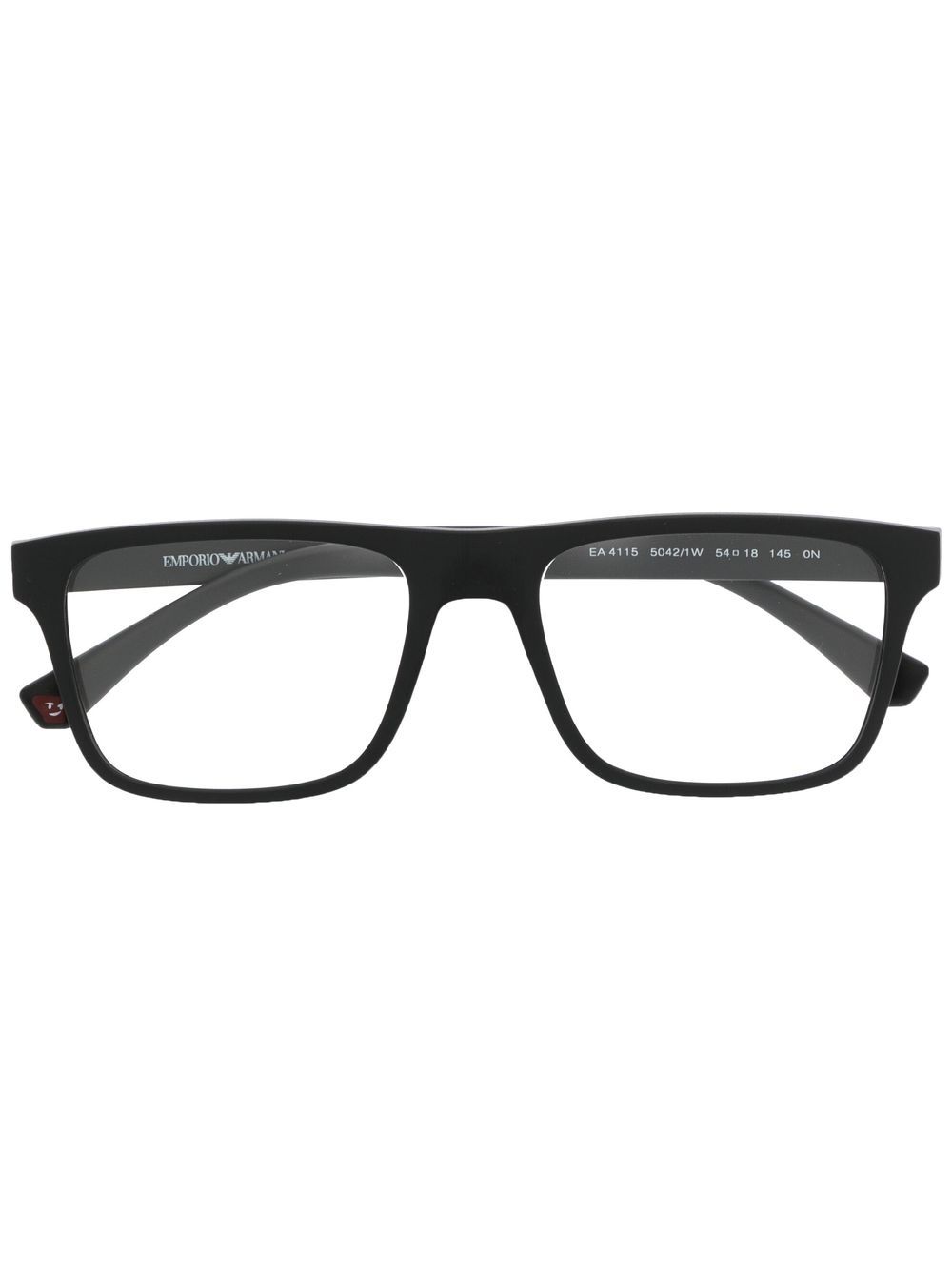 Emporio Armani 可更换镜片长方形框太阳眼镜 - 黑色