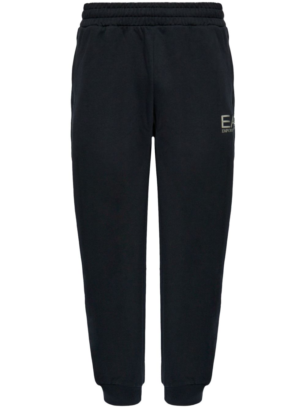 Ea7 Emporio Armani logo印花棉运动裤 - 蓝色