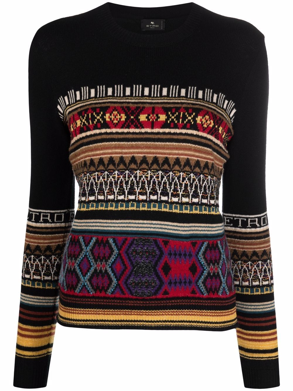 ETRO 图案嵌花针织毛衣 - 黑色