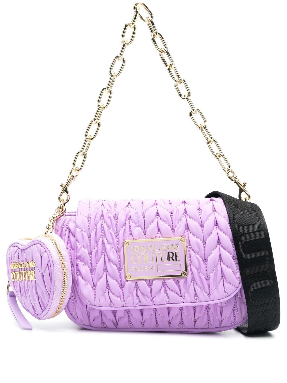 Versace Jeans Couture 人造皮革马特拉塞凸纹单肩包 - 紫色