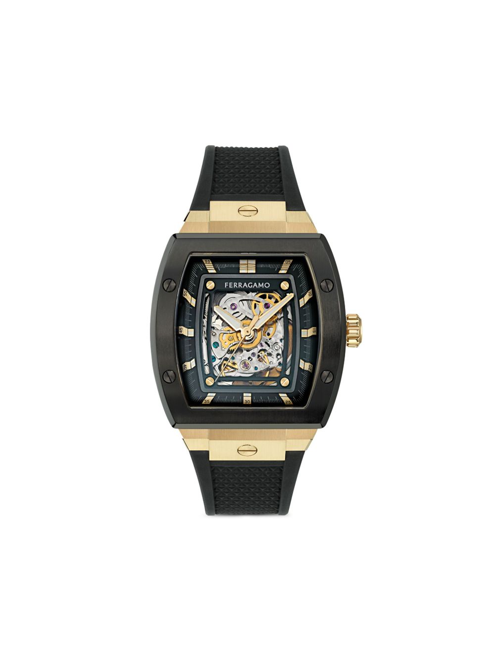 Ferragamo F-80 Tonneau Skeleton 42毫米腕表 - 黑色