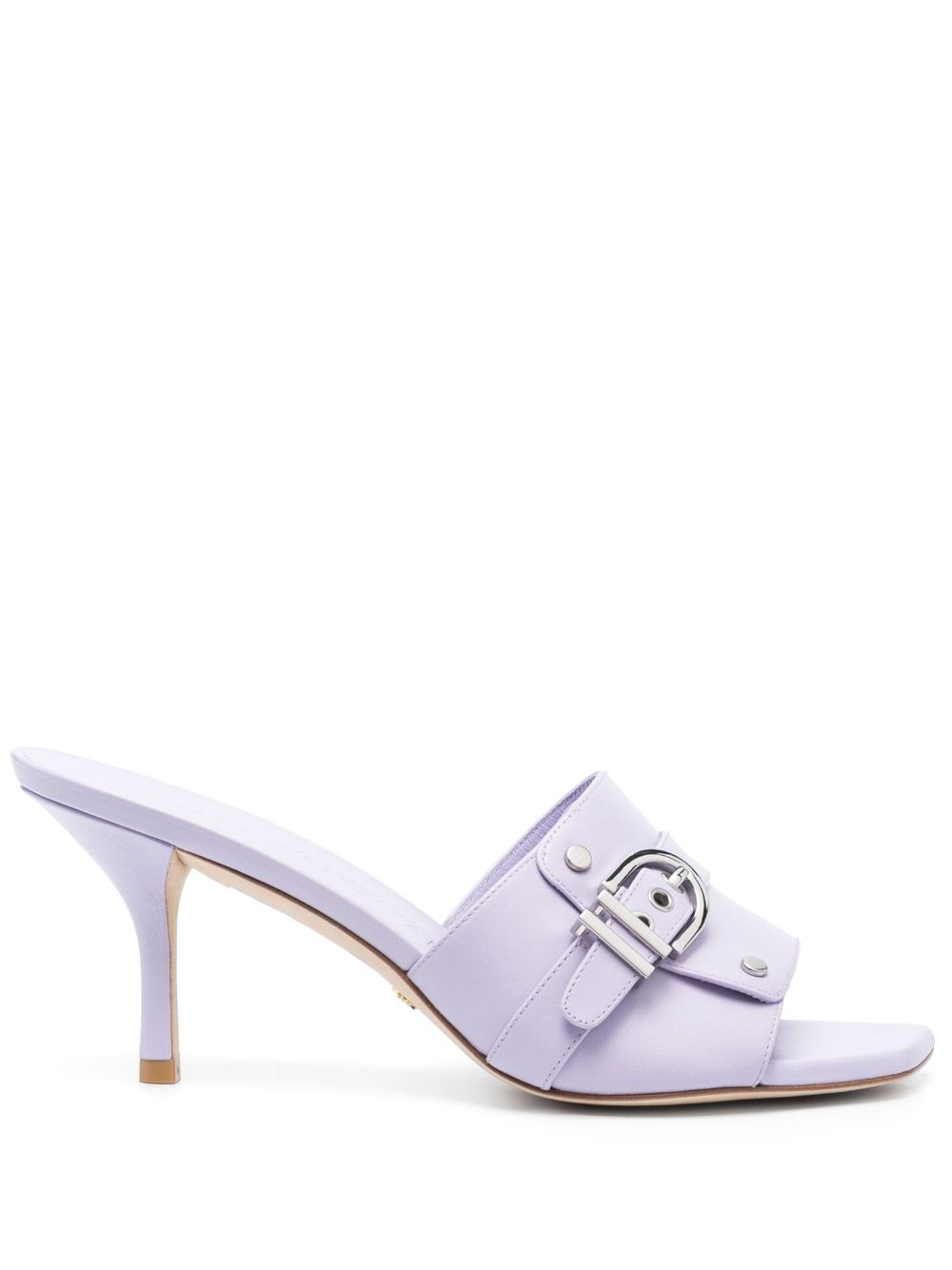 Stuart Weitzman Maverick 皮质高跟穆勒鞋 - 紫色