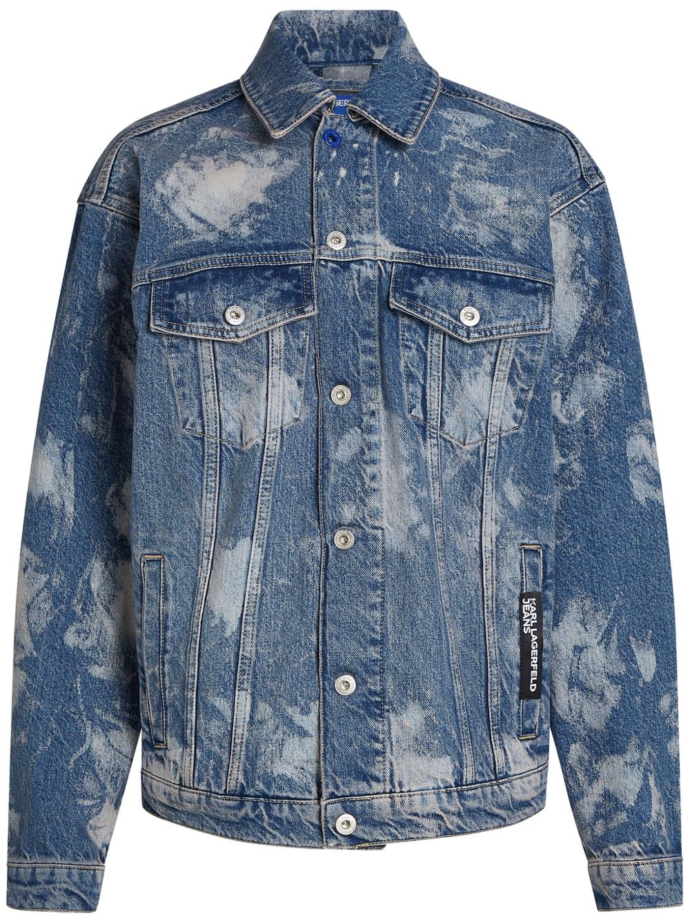 Karl Lagerfeld Jeans 漂白效果牛仔夹克 - 蓝色