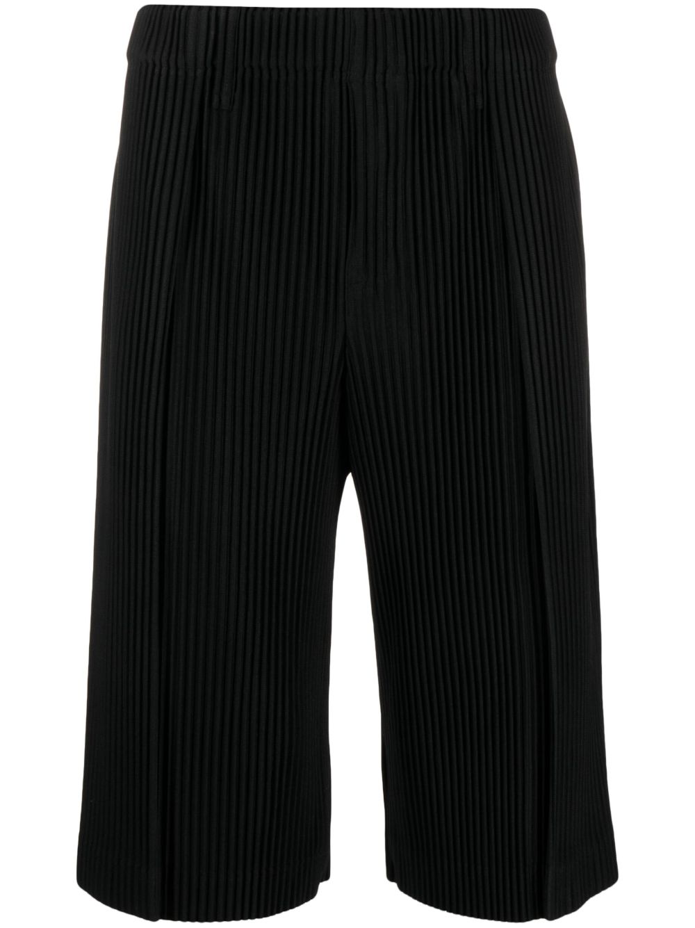 Homme Plissé Issey Miyake 褶饰西服短裤 - 黑色