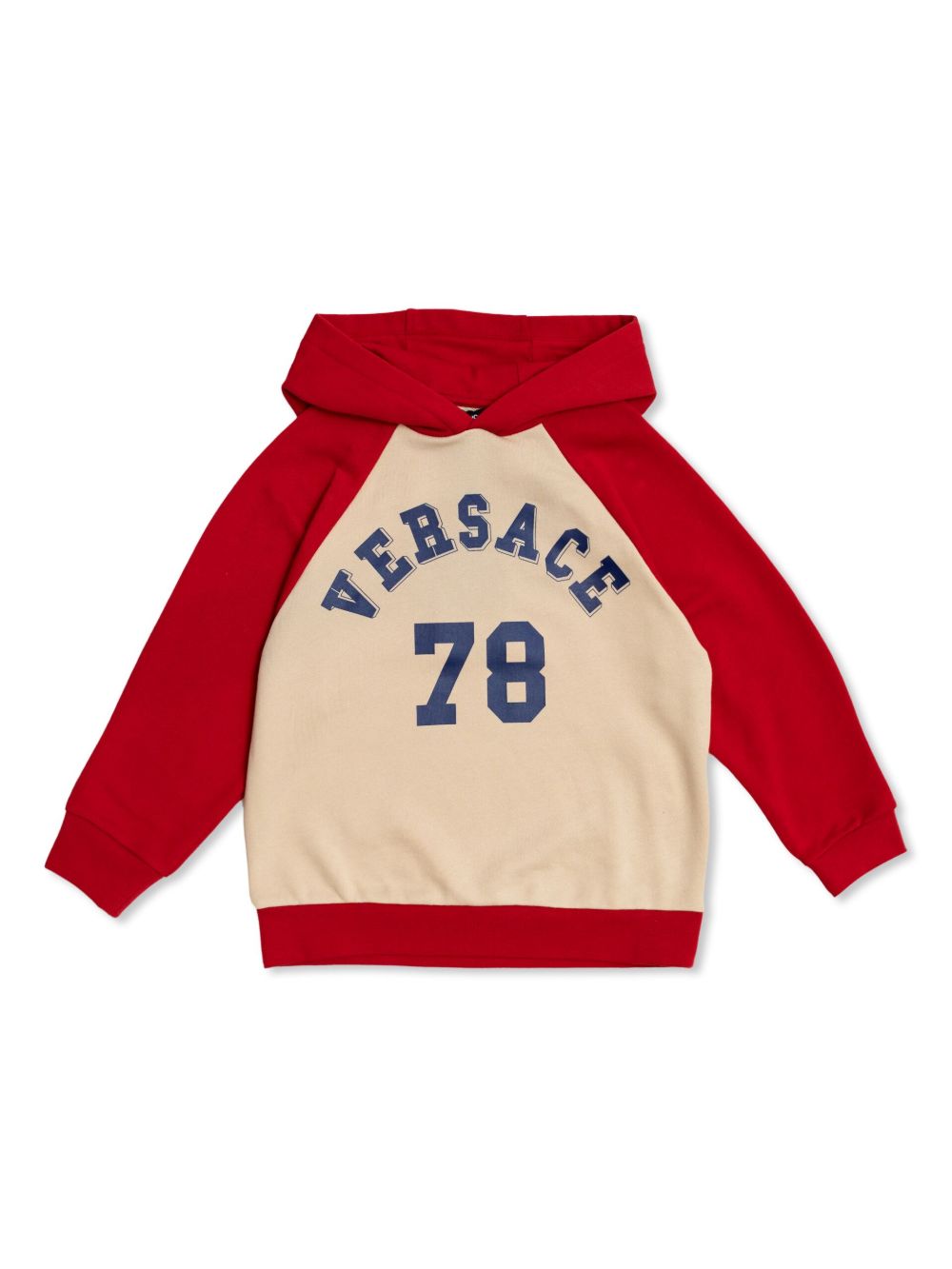 Versace Kids logo印花双色棉连帽衫 - 中性色