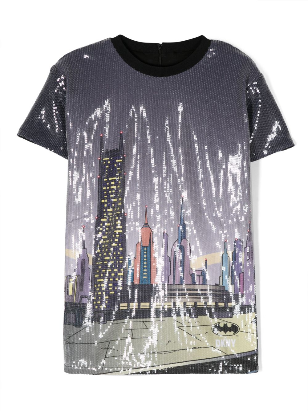Dkny Kids 亮片缀饰短袖连衣裙 - 灰色