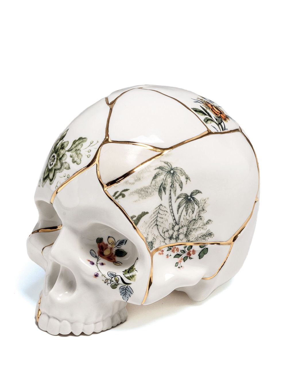 Seletti x Marcantonio Raimondi Malerba Kintsugi 陶瓷骷髅头装饰品 - 白色