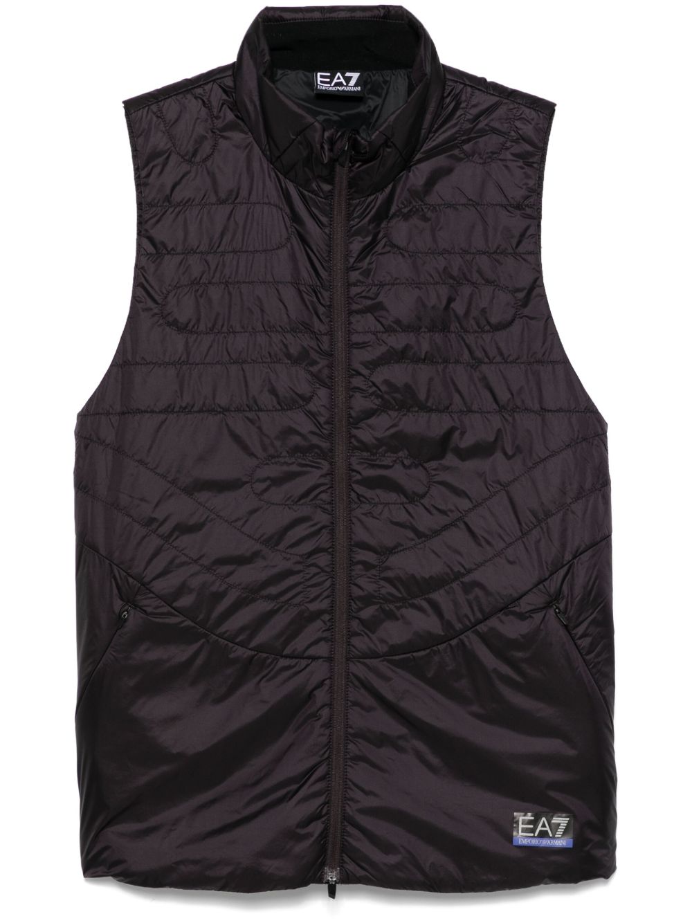 Ea7 Emporio Armani logo印花马甲 - 黑色