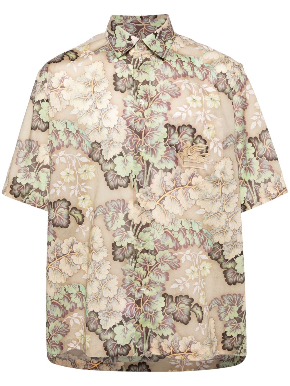 ETRO Pegaso 刺绣花卉图案衬衫 - 中性色