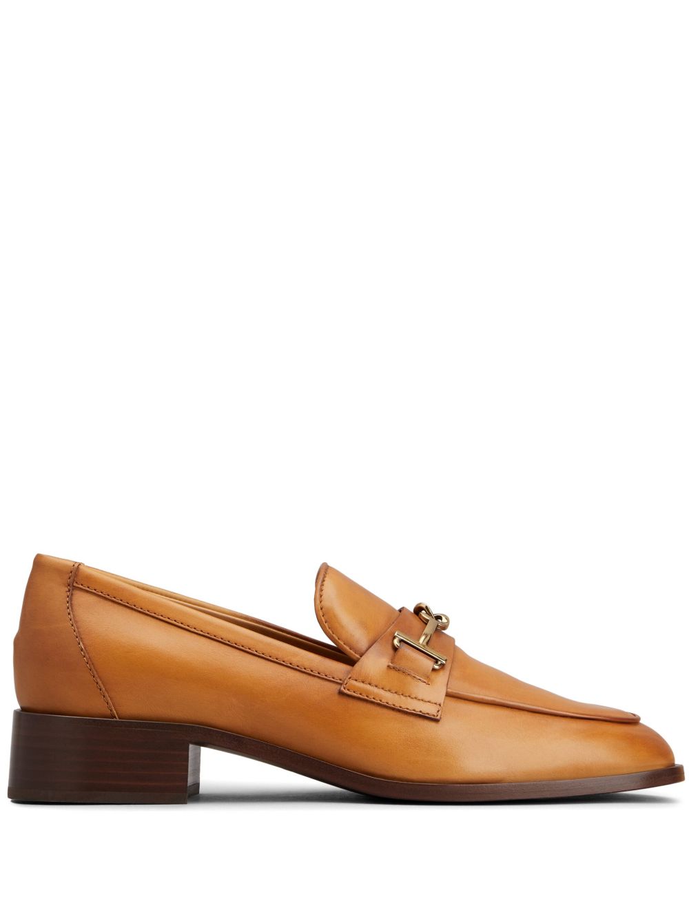 Tod's 低跟皮质乐福鞋（3.5厘米） - 褐色