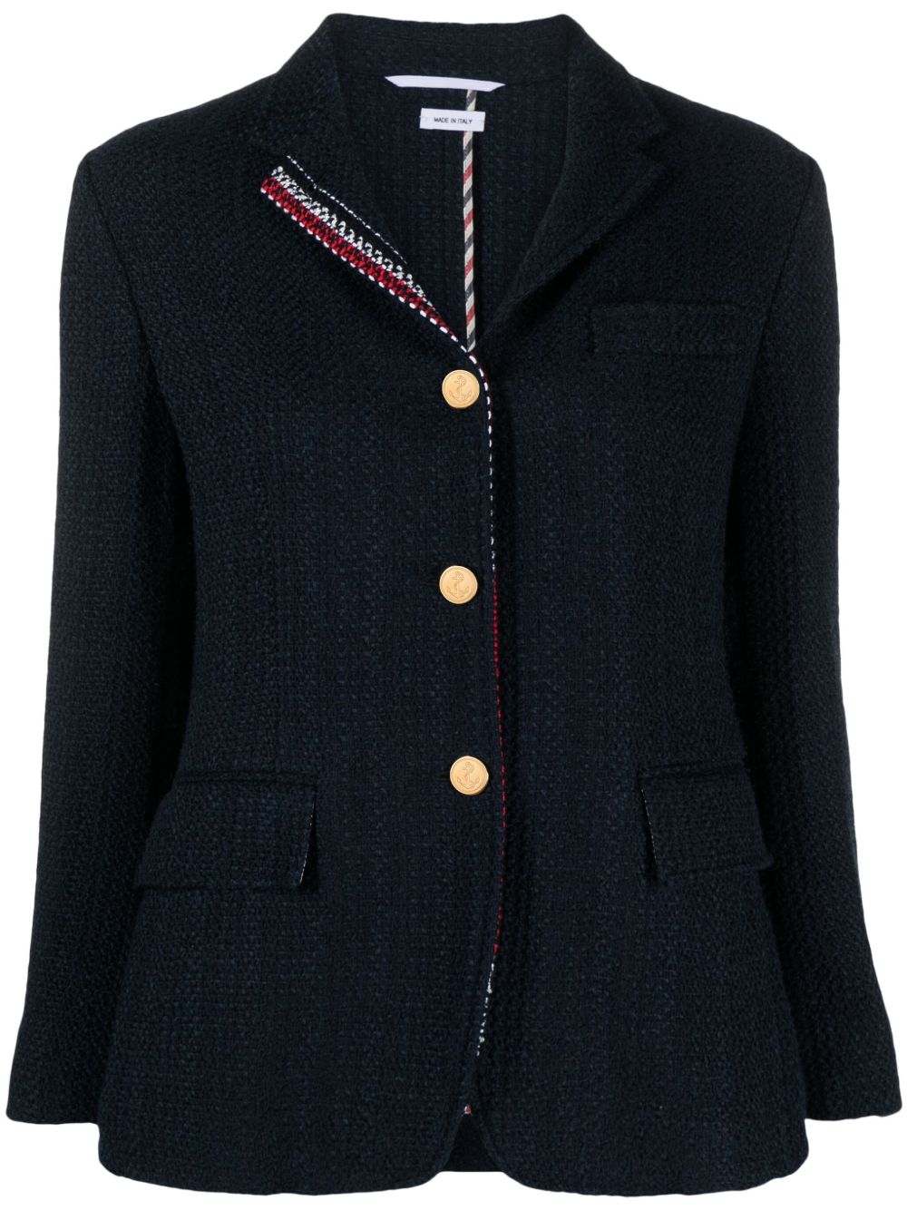 Thom Browne 红白蓝条纹粗花呢西装夹克 - 蓝色